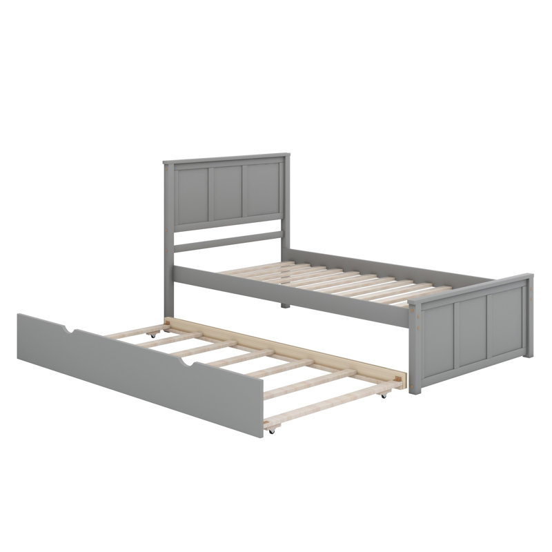 Lit plateforme avec lit gigogne, Grey