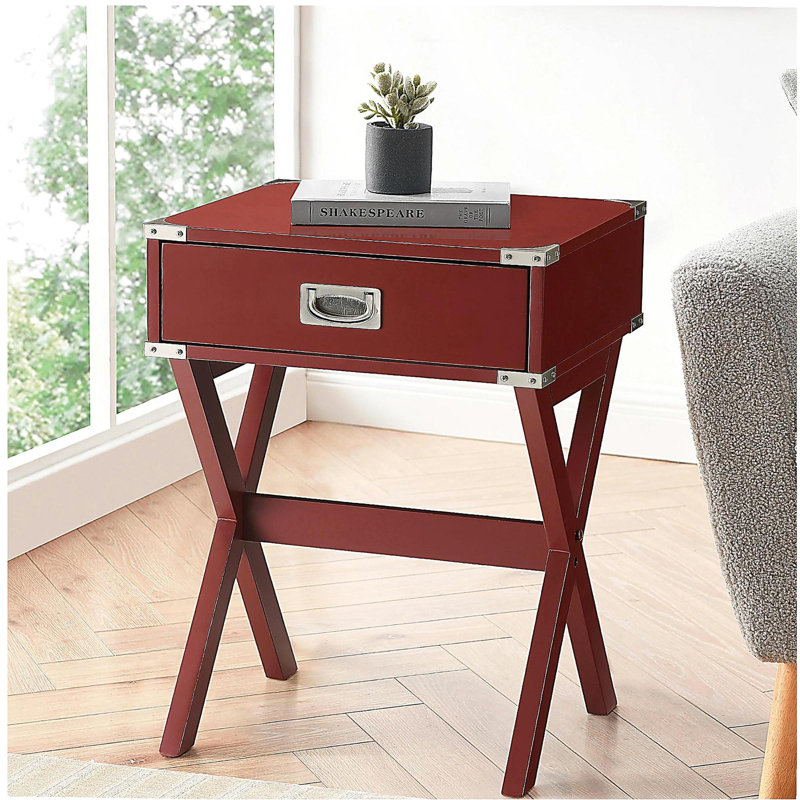 Red 1-drawer side table, Red