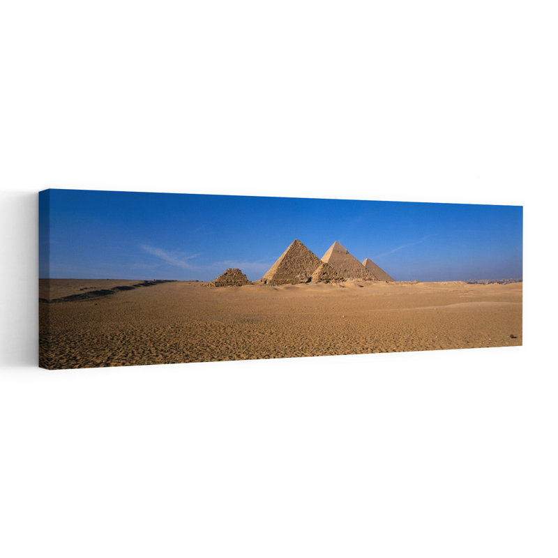 Les grandes pyramides, Gizeh, Égypte, art abstrait contemporain mystique, art mural paysage, H 36 po x l 12 po