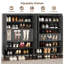 Armoire à chaussures Aleatha 6 paires à 24 paires avec portes et tablettes réglables pour le vestibule-1873492700