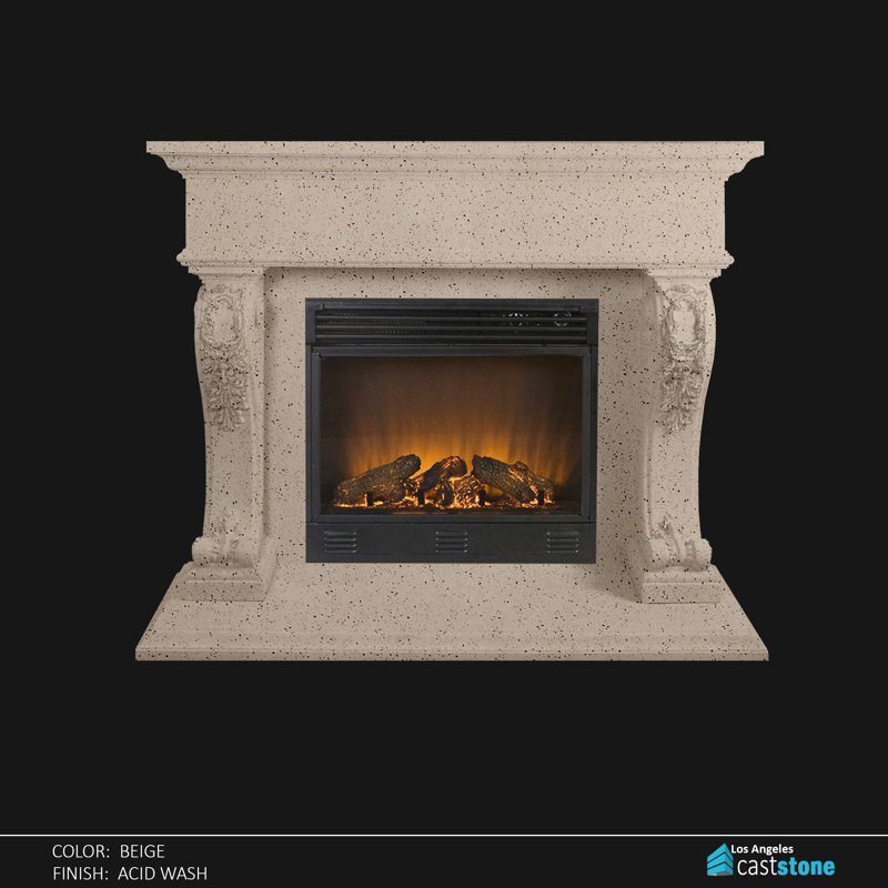Perra Fireplace Surround, Beige Acid Wash