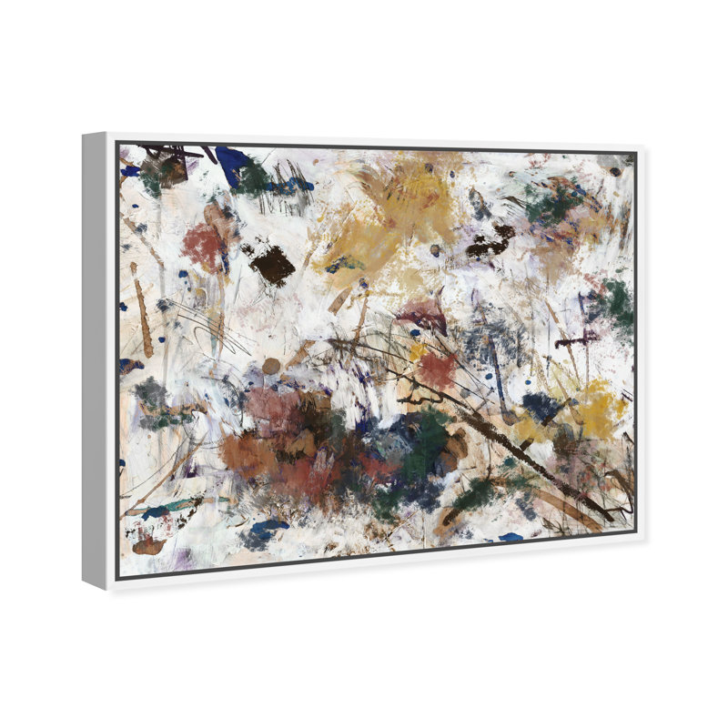 Elegant Bold Paint Splatters Print by Oliver Gal, 25" H x 29" W, White Floater Framed