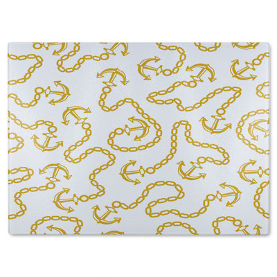Anchor & Chains Glass Chopping Board