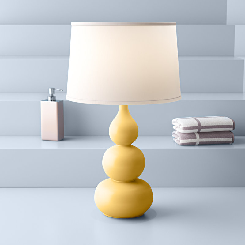 Brankovice Ceramic Table Lamp, Gloss Straw