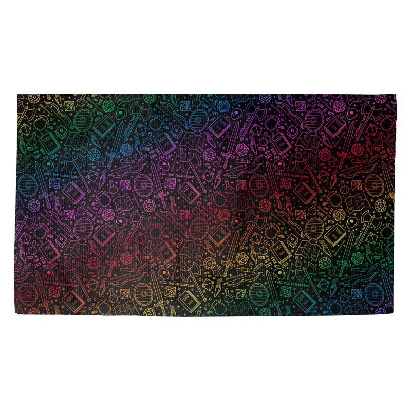 Tapis noir/turquoise/rouge rpg Avicia, Rectangle 3 pi 3 po x 5 pi 3 po