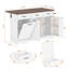 Îlot de cuisine avec armoire de rangement et poubelle, table de salle à manger de 55 po avec abattant et station de charge-2125768133