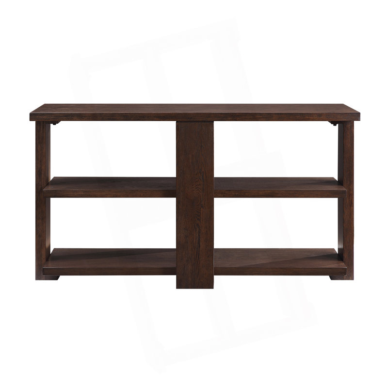 Table de canapé en noyer avec 2 tablettes