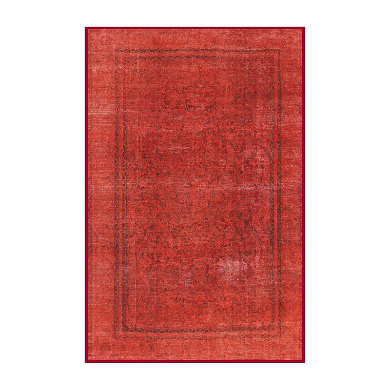 Tapis de style oriental rouge, Rectangle 2 pi x 3 pi