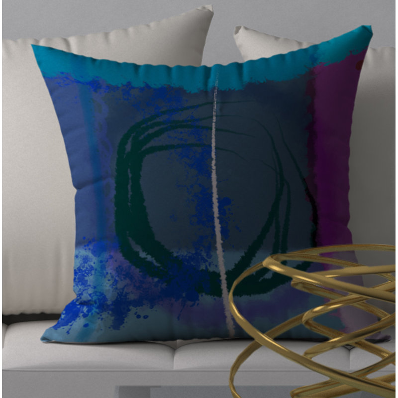 Abstract Reversible Throw Pillow, 20" H x 20" W