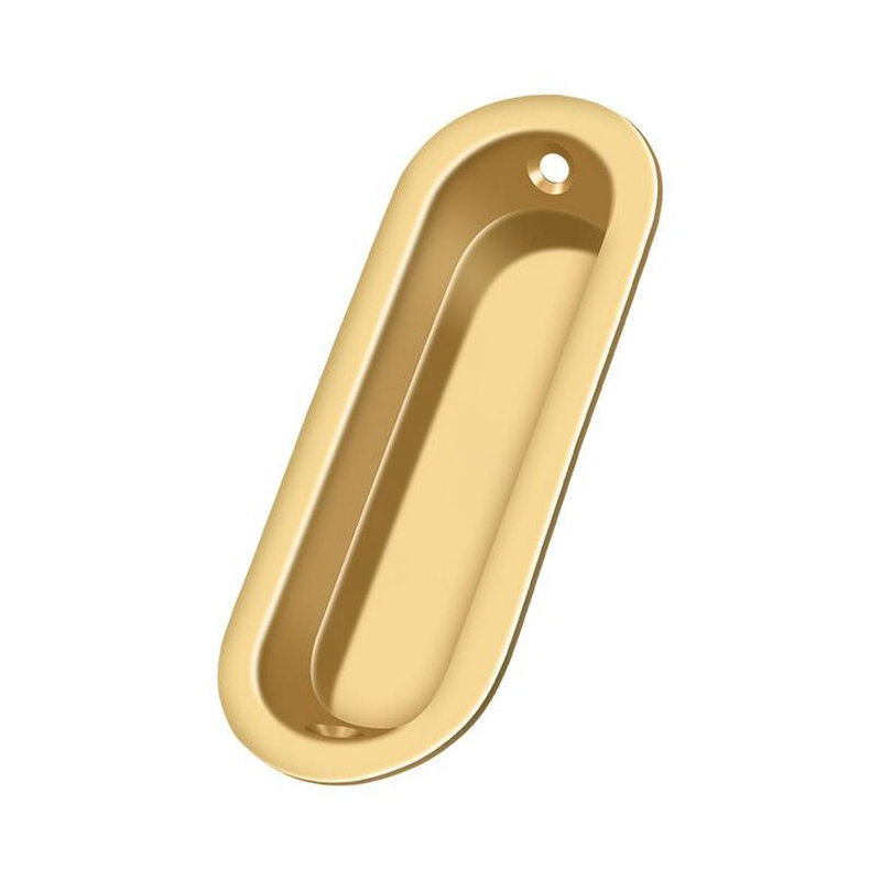 Deltana FP223CR003 Flush Pull, Oblong, 3-1/2" x 1-1/4" x 3/8" in PVD Polished Brass, PVD Polished Brass