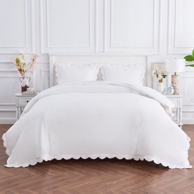 SCALLOP FRAME PERCALE DUVET SET