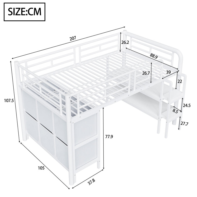 European Single (90 X 200 Cm) Bed Frame, White