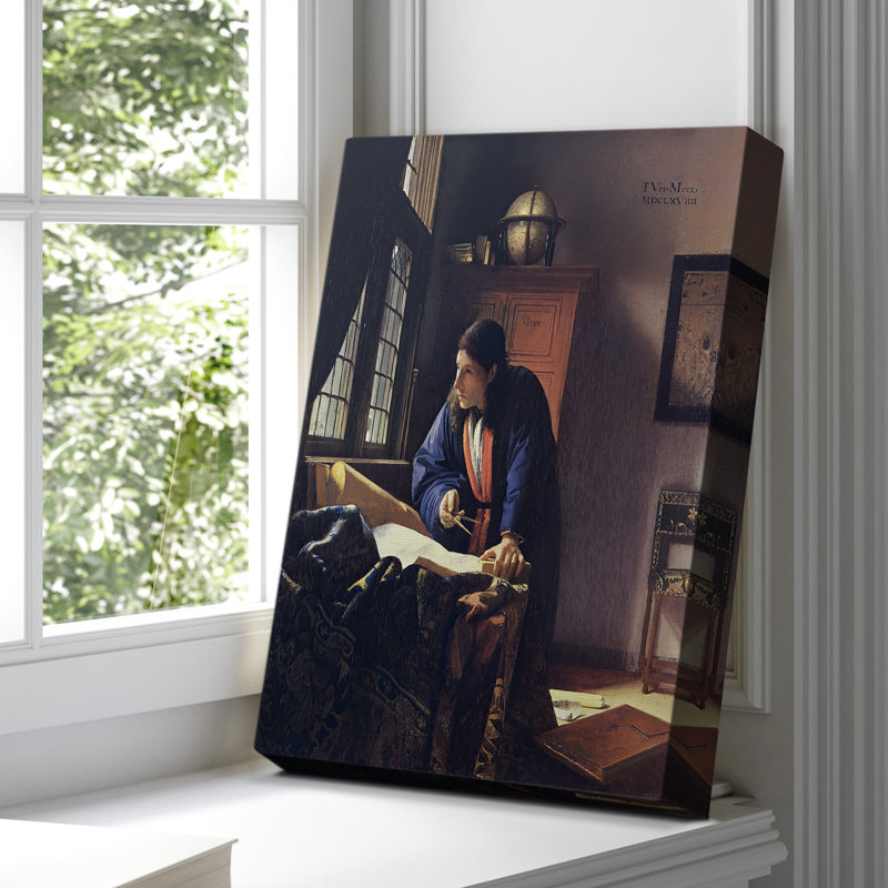 Le géographe - Toile tendue sur toile par Jean Vermeer, 8 x 12
