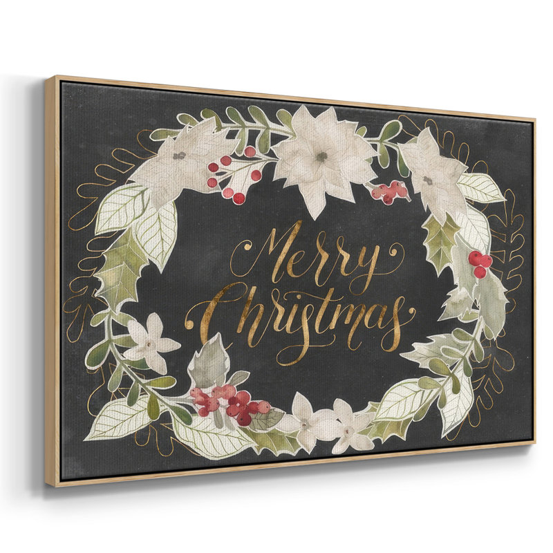 Gilded Christmas Collection A, reproduction d'art sur toile, H 27 po x l 41 po x P 2 po, Bois naturel