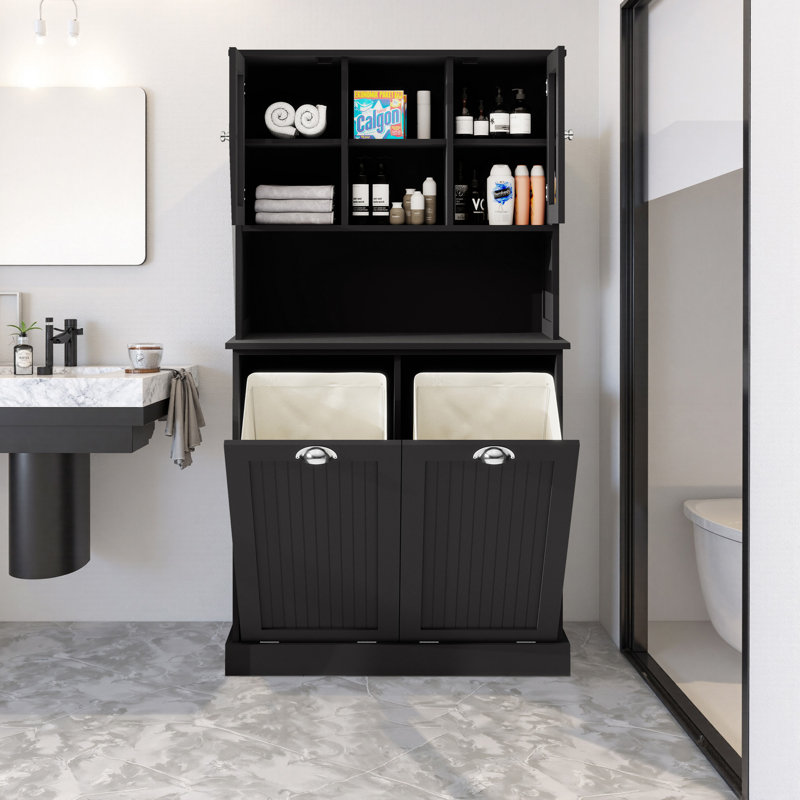 Armoire de salle de bain Aspasios, Noir, noir, noir, noir