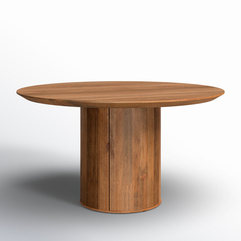 55.1'' Round Dining Table, Brown