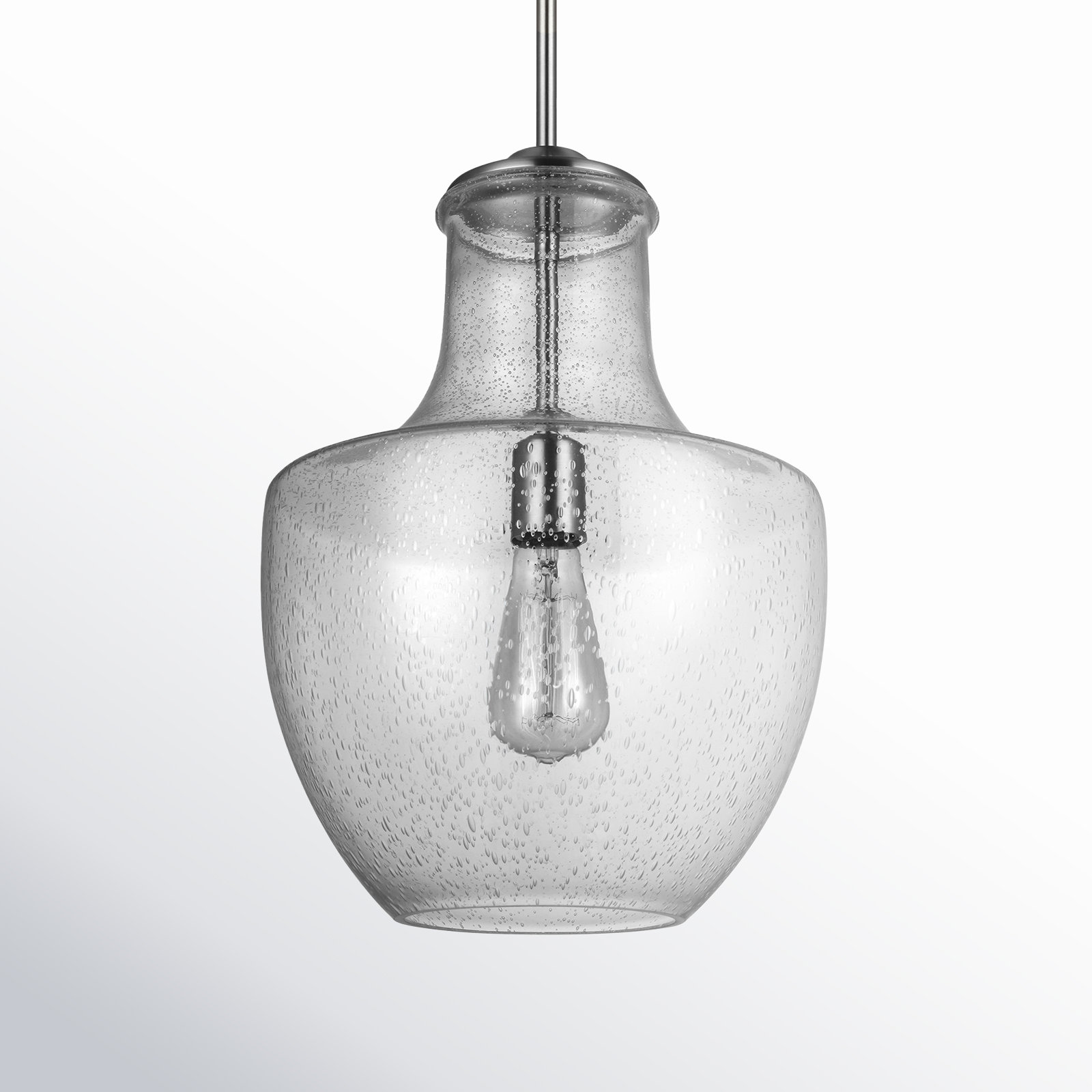Ravenna Dimmable Single Light Pendant, Satin Nickel