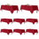 Nappes rouges pour tables rectangulaires de 6 pieds, paquet de 8 - Nappe lavable en polyester pour fête de Noël, anniversaire, réception de banquet, 54 po x 108 po