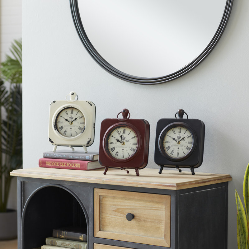 Horloge décorative en métal multicolore