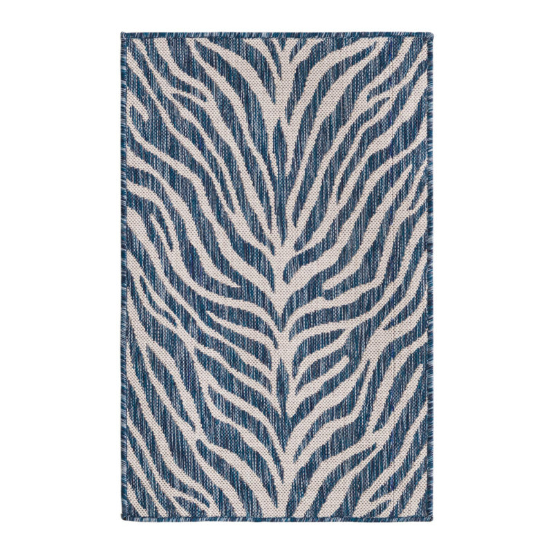 Tapis intérieur / extérieur bleu Itchington, Rectangle 2 pi 2 po x 3 pi