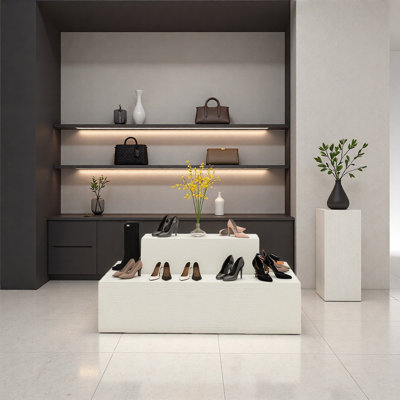 Shoe and bag display counter of the clothing store