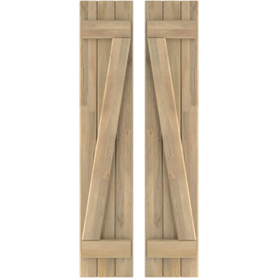 Americraft (2 Batten) Joined Board-n-Batten Shutters w/ Z-Bar (Per Pair)