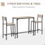 Ensemble de table de bar et de chaises 3 pièces, parfait pour une expérience culinaire confortable à deux dans n'importe quel espace