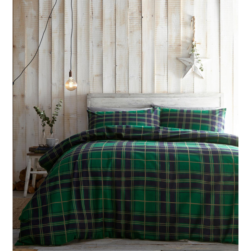 Phillipa Duvet Cover Set with Pillowcases, Super King - 2 Standard Pillowcases, Green