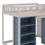 Lit mezzanine double avec armoires et rideau