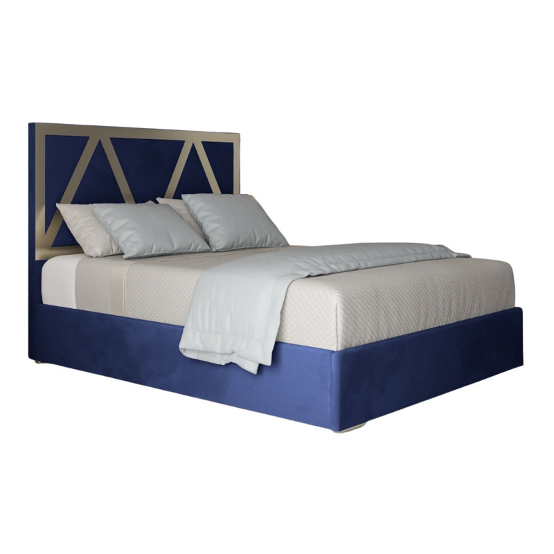 Anasophia Upholstered Bed, Blue, Super King (6')