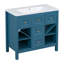 Ensemble de meuble-lavabo 36 po avec lavabo en résine, armoire de rangement en bois massif, ensemble de meuble-lavabo autoportant avec 5 tiroirs et portes à fermeture douce, meuble-lavabo