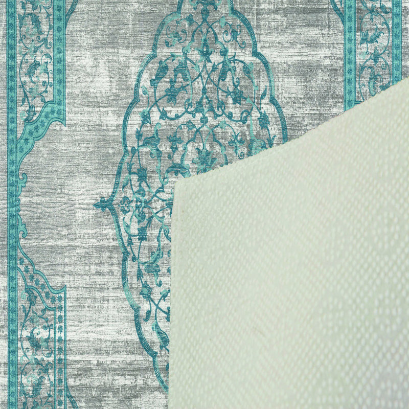 Stylish Hall Carpet (3.3 x 6.6 ft), 100% Polyester, 0.3 in Pile Height | Antibacterial, Non-Slip PVC Felt Dot Underside | Machine Washable, 3D Digital Print, Durable & Easy to Clean | Perfect for Entryway & Living Areas