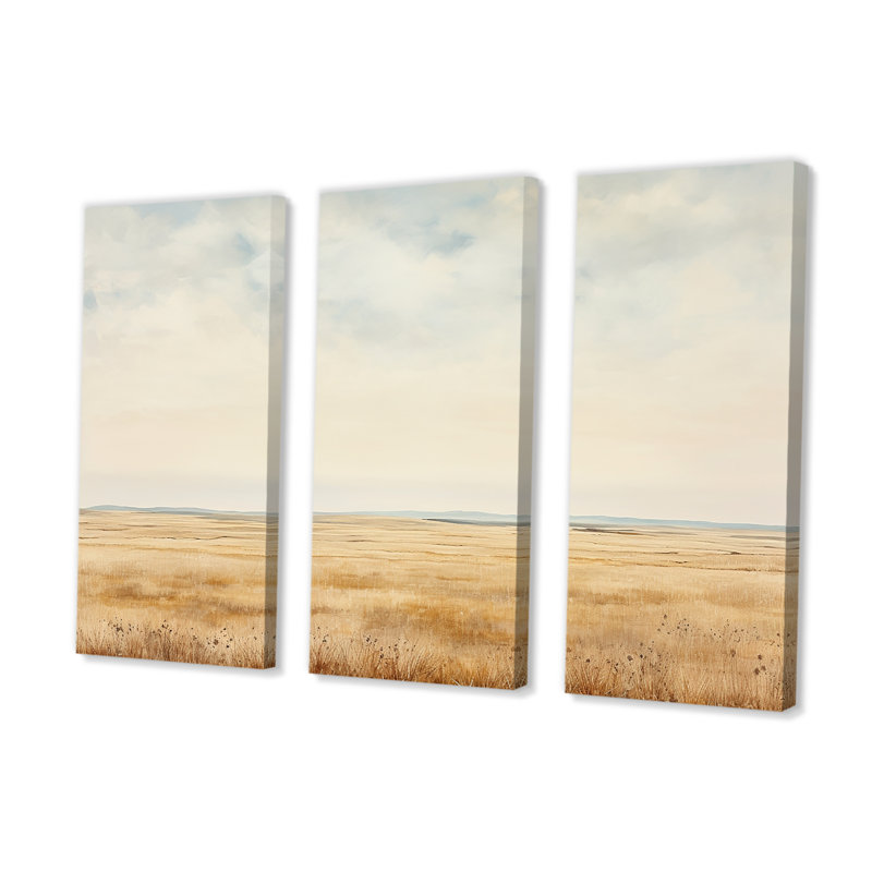 Ensemble d'art mural sur toile Pairies Endless Meadows, Toile tendue, H 32 po x l 48 po x P 1 po