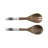Mango Wood Salad Server Set Of 2 W/Print