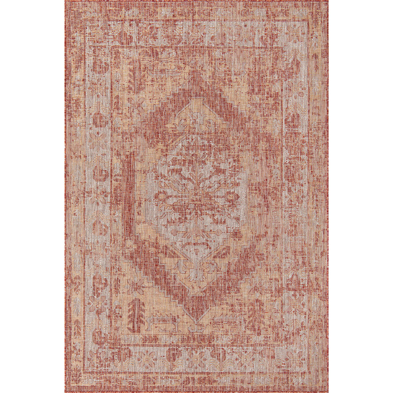 Outdoor Nile Area Rug Rust Color, Rectangle 6' x 9'