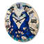 Horloge murale en bois deux paons avec fleurs sauvages-63903093