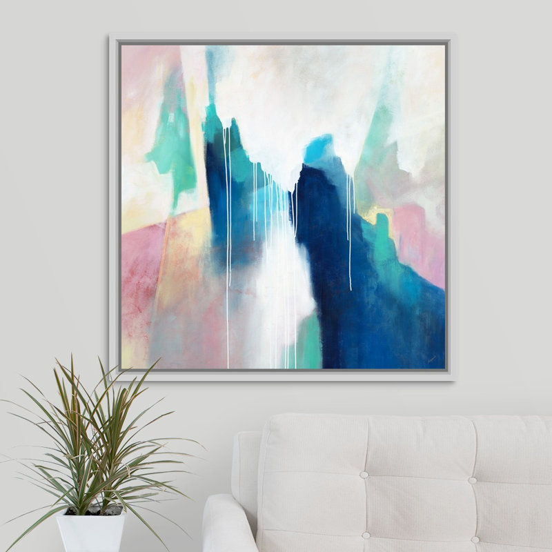 « gelato souvenirs »-reproduction d’art sur toile, H 31,7 po x l 31,7 po x P 1,75 po, Cadre flottant blanc