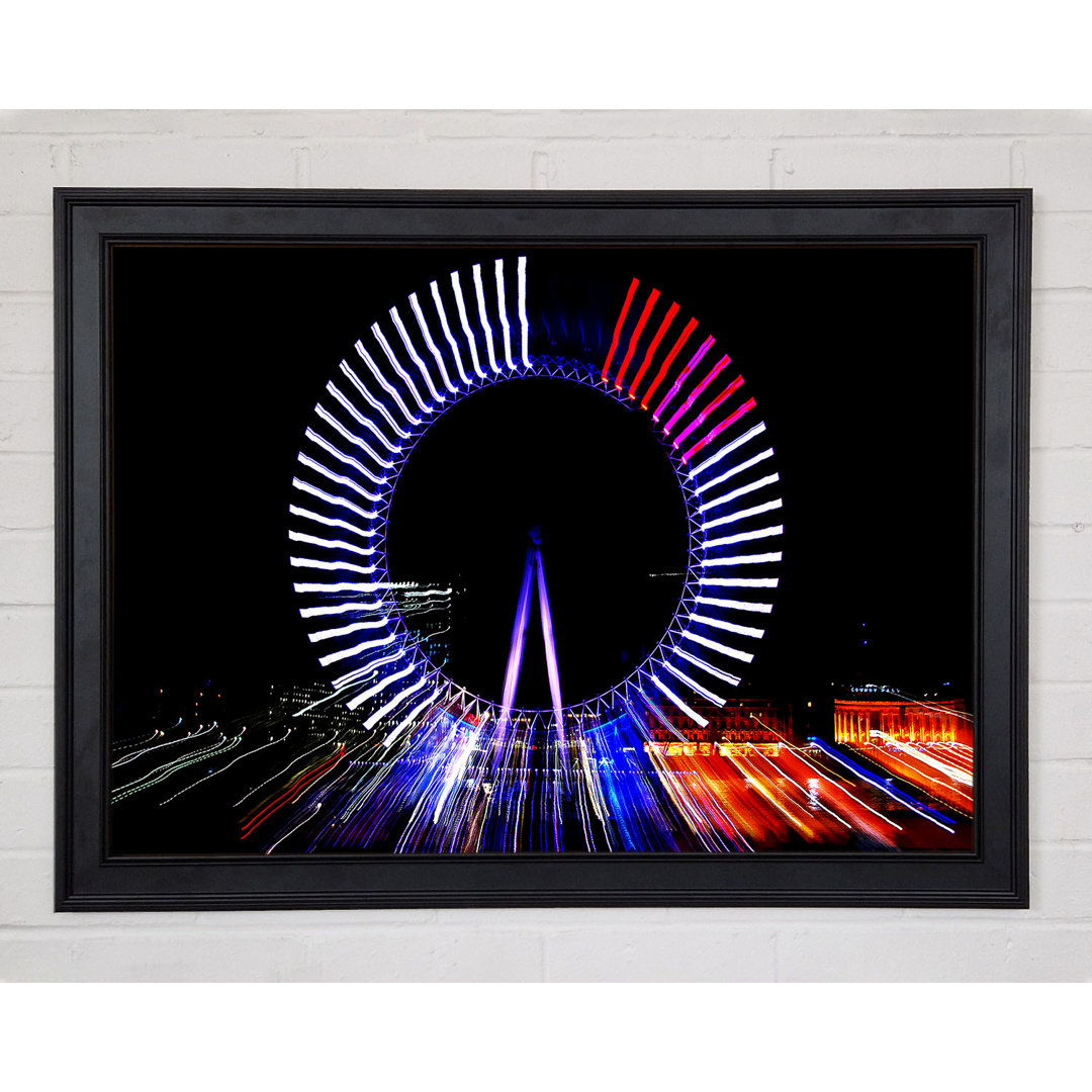 London Eye Lights Gerahmter Druck