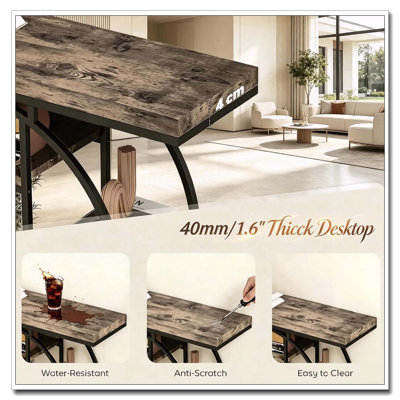 Console chic avec étagères en chêne rustique