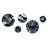 Tachisme Grey Rocks Explosion - Tachisme Round Wall Art Set Of 5