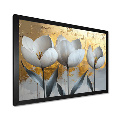 Golden Tulips Pure Form Of Blossoms - Tulipes, art mural