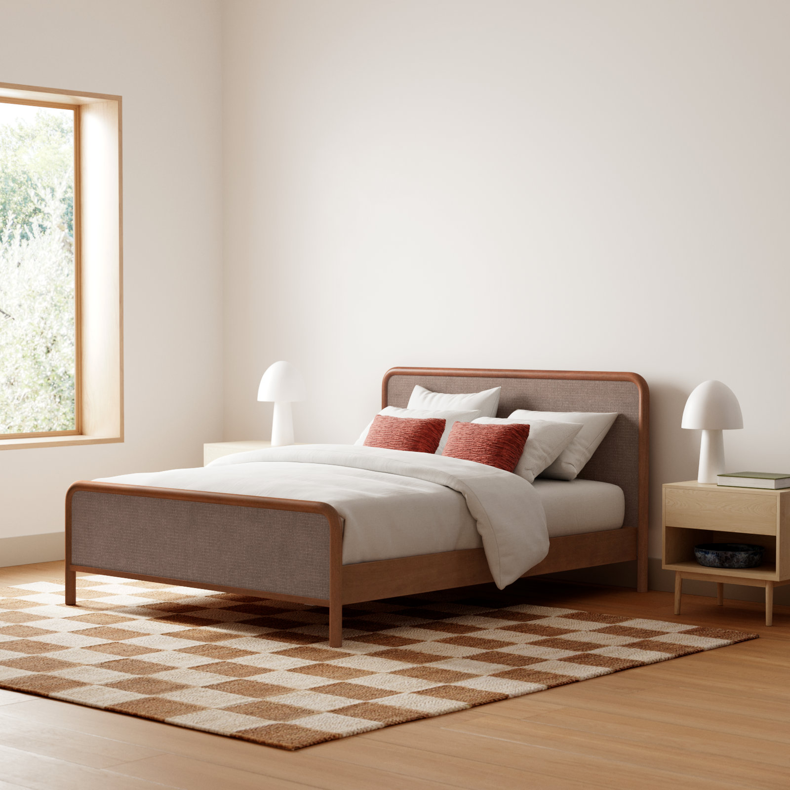 Omena Solid Wood Bed, Queen