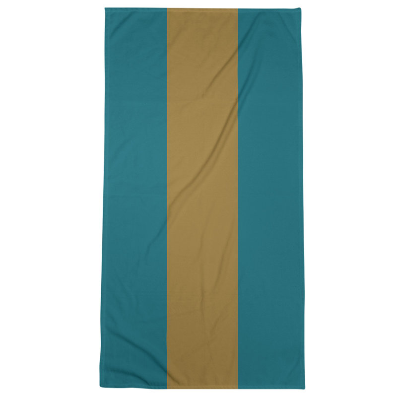 Bath Towel, Teal/Gold