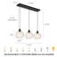Luminaire suspendu pour îlot de cuisine 3 lumières noir mat-129991204