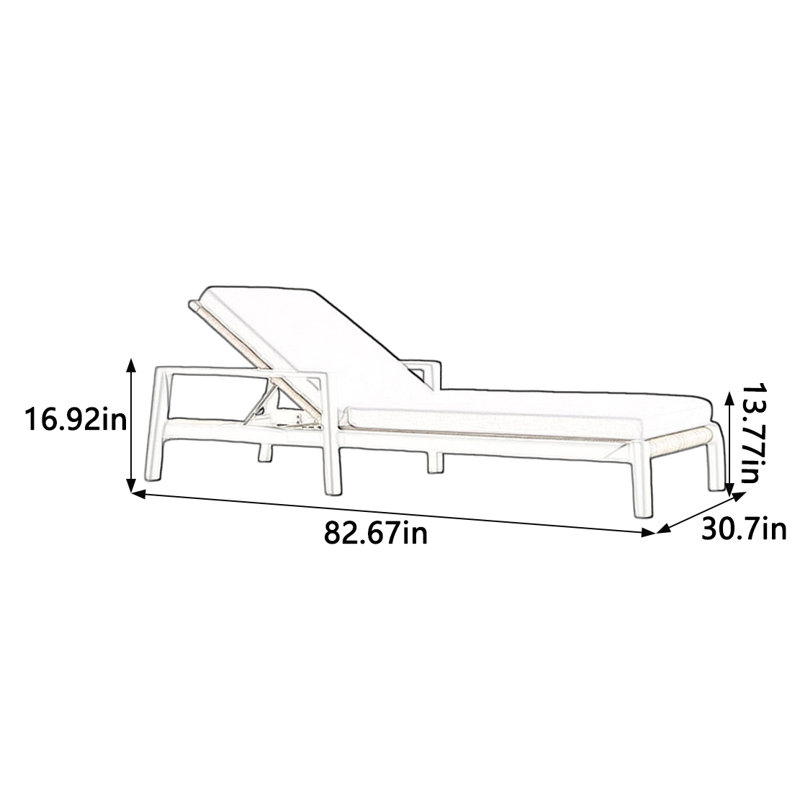 Chaise longue d'extérieur en rotin