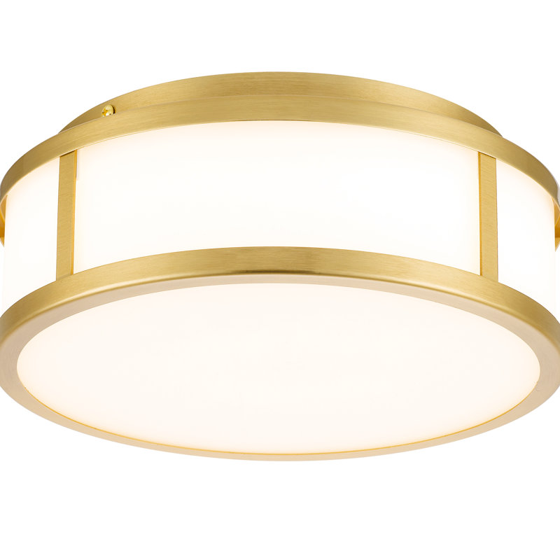 10 - Inches Integrated Led Flush Mount In Antique Brass Shade, Energy Smart For Bright And Efficient Lighting, 1225 Lumens From 24W, 3 Color Temperatures 3000K/4000K/5000K, Dimmable With Common