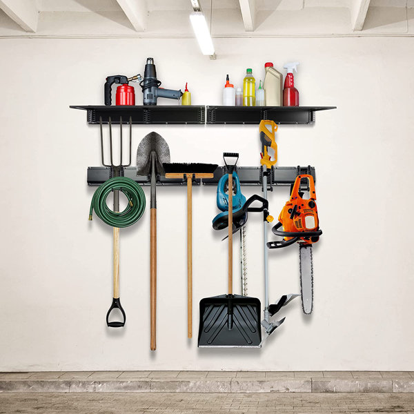 Garden Tool Wall Mounted Storage Rack Hook Holder Extra Long Shed Tidy Rail