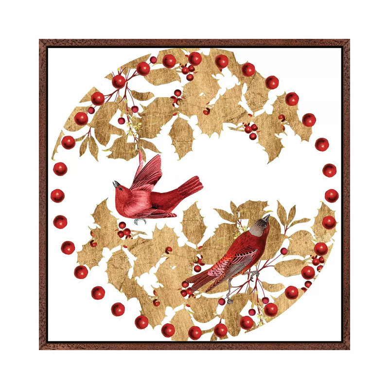 Bird Christmas Collection C, Brown, 45.72 cm H x 45.72 cm W