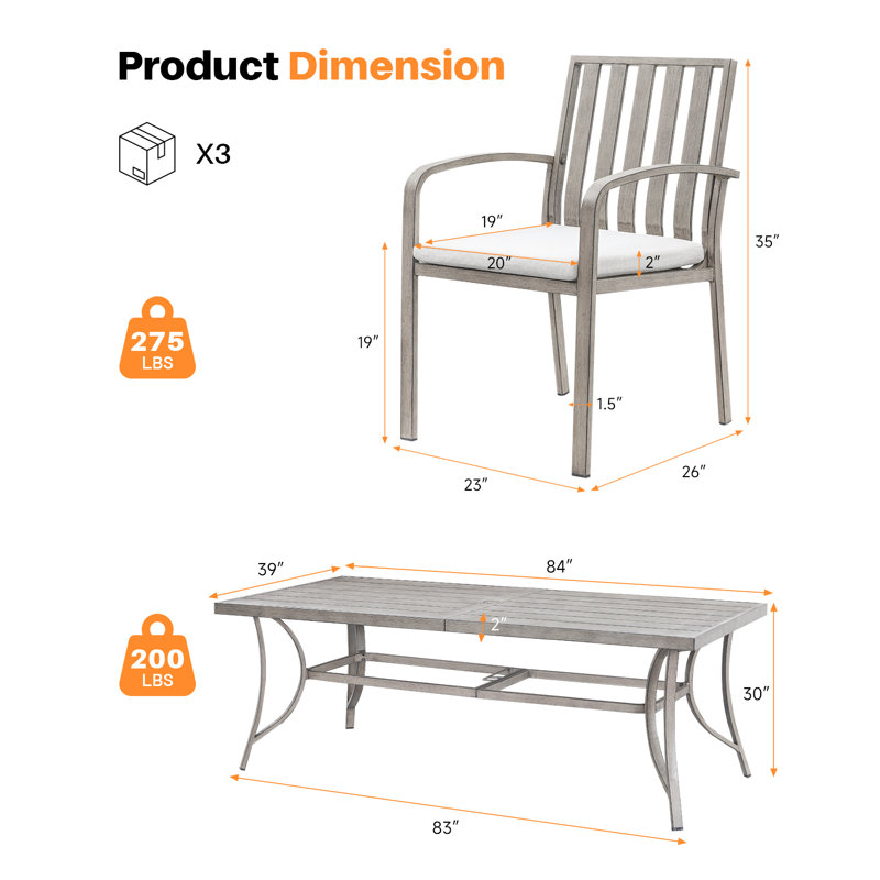 Seehill 9 Piece Outdoor Dining Set For 8, Limed Oak Jeffrey With Umbrella Hole, Rust-Resistant Patio Furniture Set, Deep Seating Patio Chairs And Table For Deck, Garden, Backyard