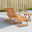 Chaise longue pliante avec repose-pieds extensible, bois d'acacia massif 27,6 po x 59,1 po x 27,2 po brun